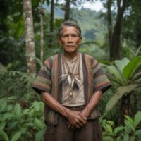 Native Ese-Eje leader in the Amazonas Jungle